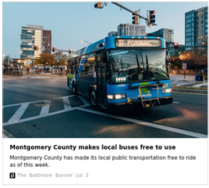 Montgomery County makes local buses free to use