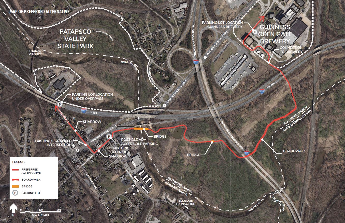 Image is of the proposed alignment for this segment of the PRG