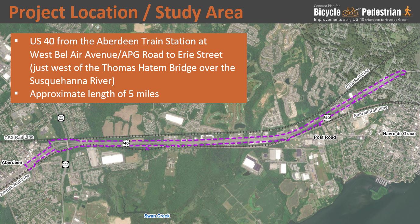 Project Site Map -- Aberdeen to Havre de Grace