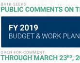 BRTB seeks public comments for updates to FY 2019 budget and work program
